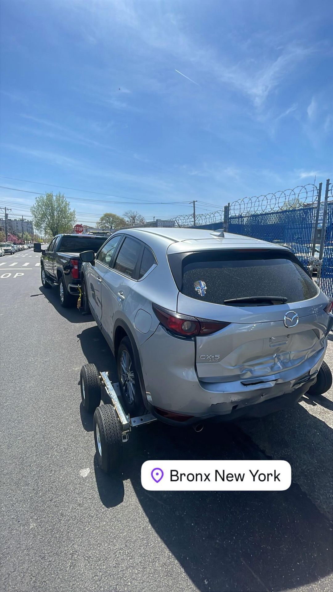 Mazda CX-5 being towed in Bronx New York